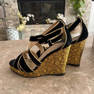 Christian Louboutin Black & Velvet Wedges